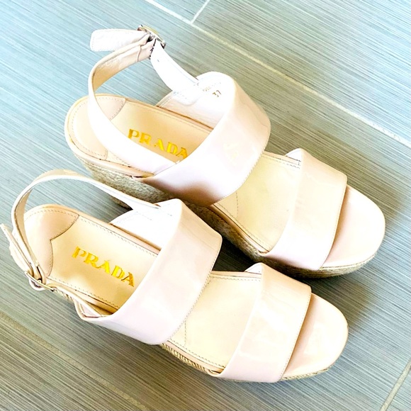 Prada Wedges I’ve worn approx 5 times.  I bought them at Neiman Marcus - Picture 1 of 12